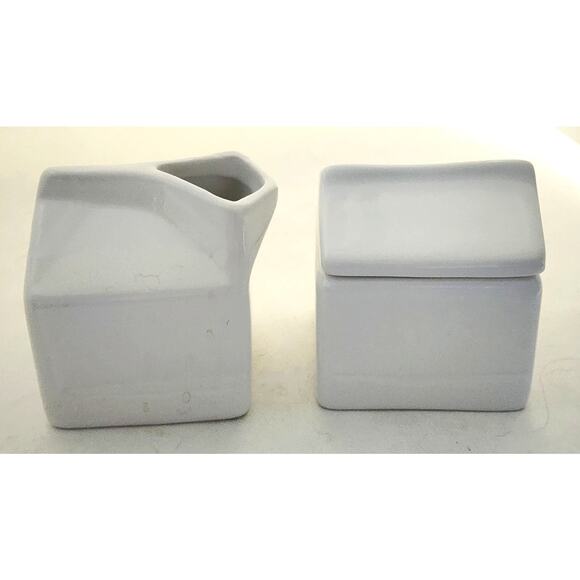 SUGAR & CREAMER-CRATE & BARREL-White-Cover on Sugar-Unique - Picture 4 of 11